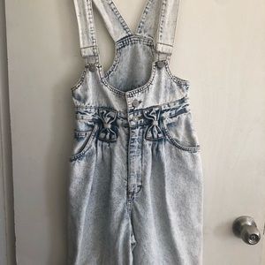 Jordache Vintage Acid Washed Overall Jean Shorts